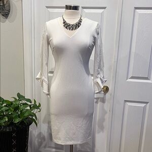 Calvin Klein White Long Sleeve Dress